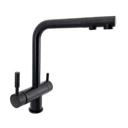 Zuhanyfejes Fekete 3 utas konyhai csaptelep