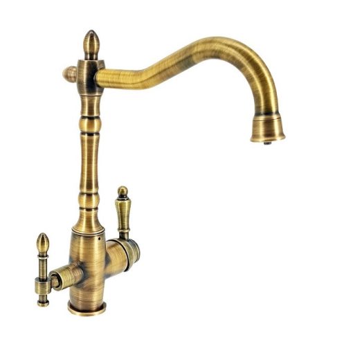Vintage stílusú antik bronz hatású 3-utas konyhai csaptelep