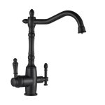 Vintage stílusú antik fekete 3-utas konyhai csaptelep